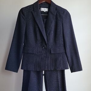 Elegant Black Pinstripe Suit Set